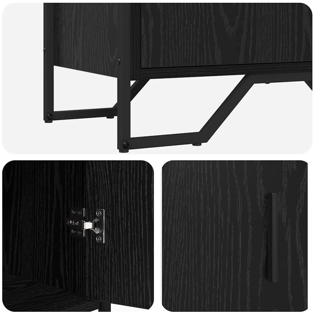 Dressoir met lade Zwart Eiken 79,5 x 35,5 x 74,5 cm is nu te koop bij PeponiXL, paradijselijk wonen!
