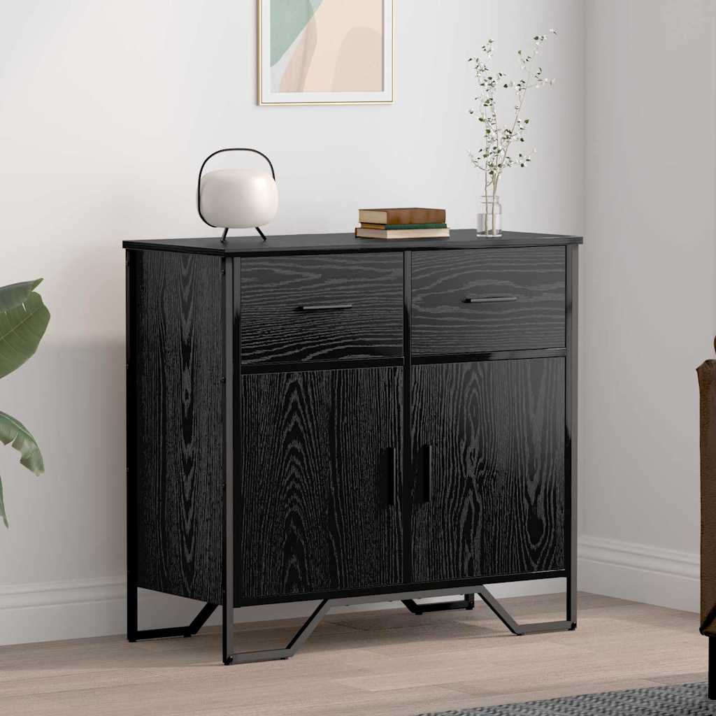 Dressoir met lade Zwart Eiken 79,5 x 35,5 x 74,5 cm is nu te koop bij PeponiXL, paradijselijk wonen!