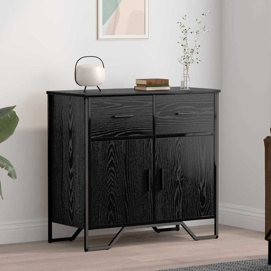 Dressoir met lade Zwart Eiken 79,5 x 35,5 x 74,5 cm is nu te koop bij PeponiXL, paradijselijk wonen!