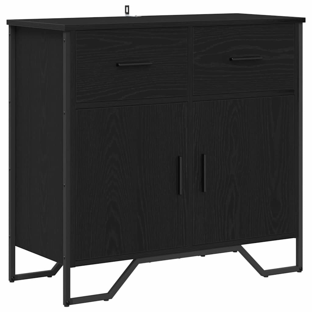 Dressoir met lade Zwart Eiken 79,5 x 35,5 x 74,5 cm is nu te koop bij PeponiXL, paradijselijk wonen!