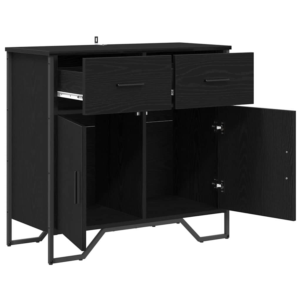 Dressoir met lade Zwart Eiken 79,5 x 35,5 x 74,5 cm is nu te koop bij PeponiXL, paradijselijk wonen!