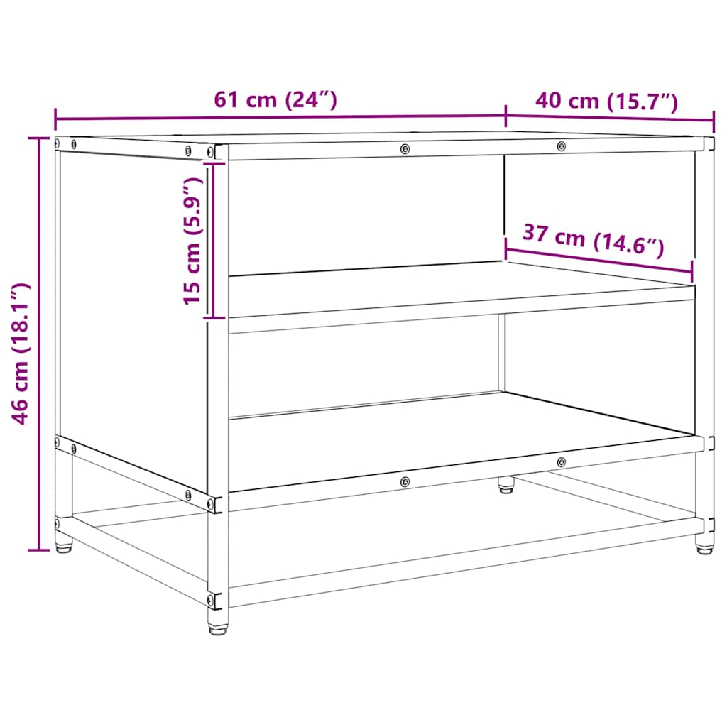 TV Eenheden Zwart Eiken 61 x 40 x 46 cm Bewerkt hout is nu te koop bij PeponiXL, paradijselijk wonen!