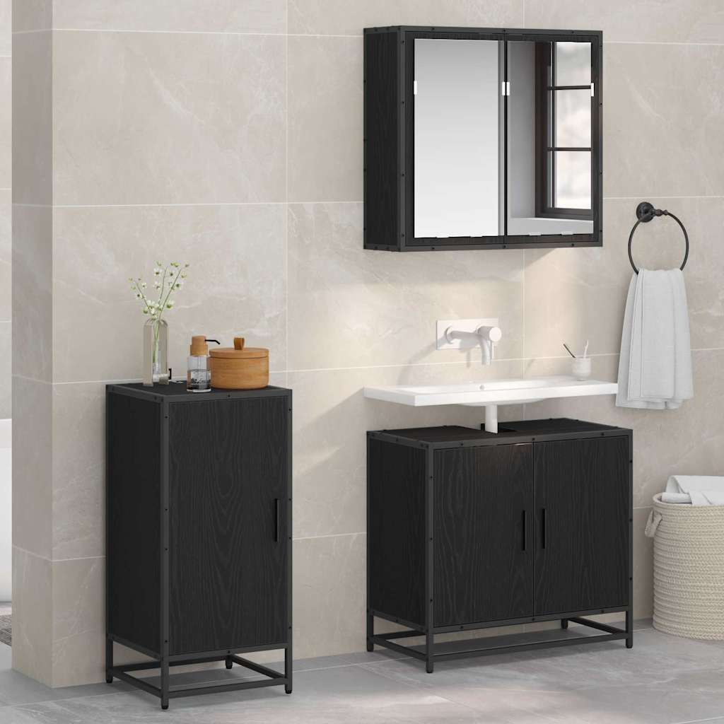 Dressoir Zwart Eiken 35,5 x 35 x 76 cm is nu te koop bij PeponiXL, paradijselijk wonen!