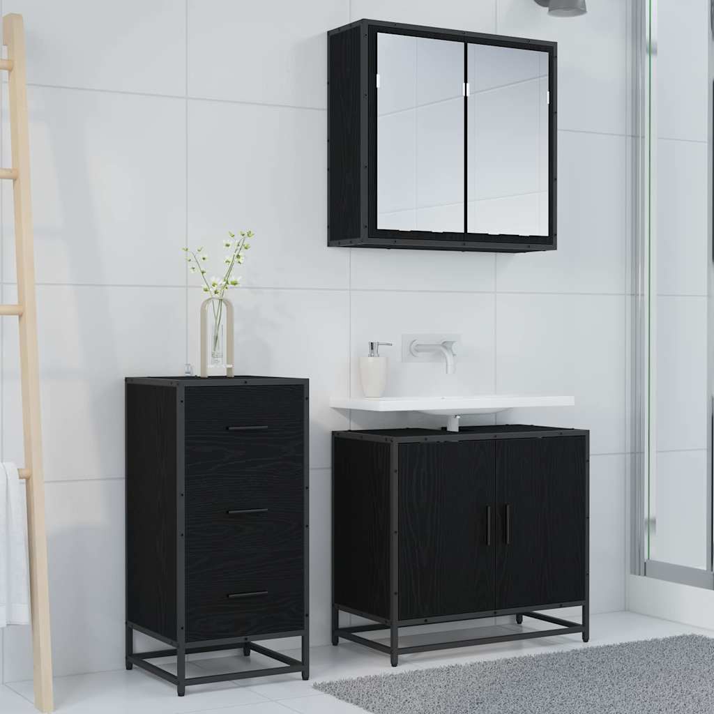 Dressoir Zwart Eiken 35,5 x 35 x 76 cm is nu te koop bij PeponiXL, paradijselijk wonen!