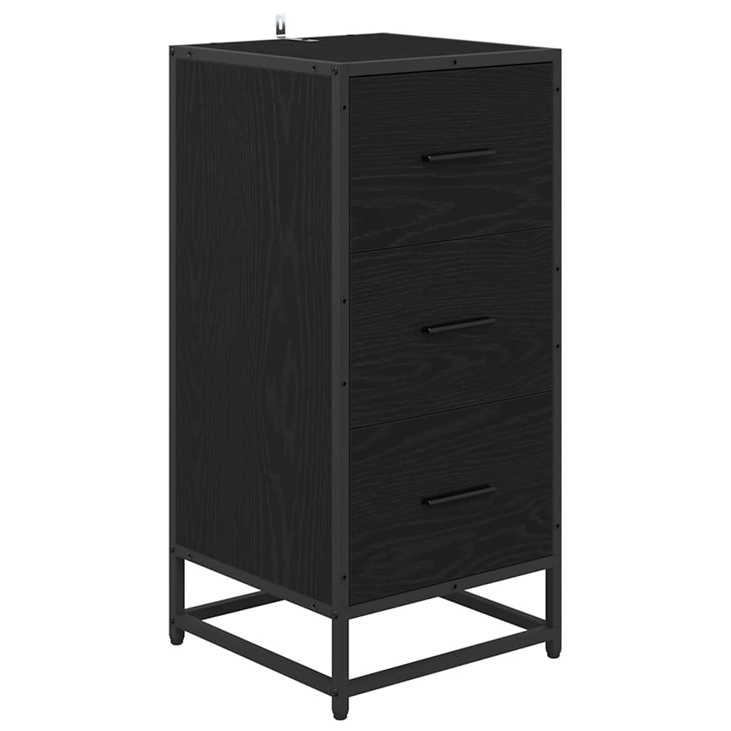 Dressoir Zwart Eiken 35,5 x 35 x 76 cm is nu te koop bij PeponiXL, paradijselijk wonen!