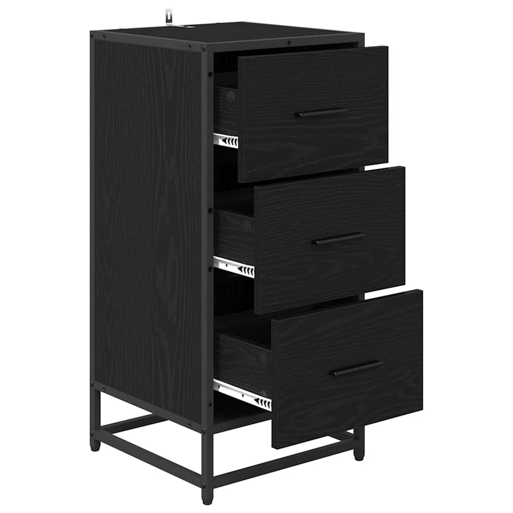 Dressoir Zwart Eiken 35,5 x 35 x 76 cm is nu te koop bij PeponiXL, paradijselijk wonen!