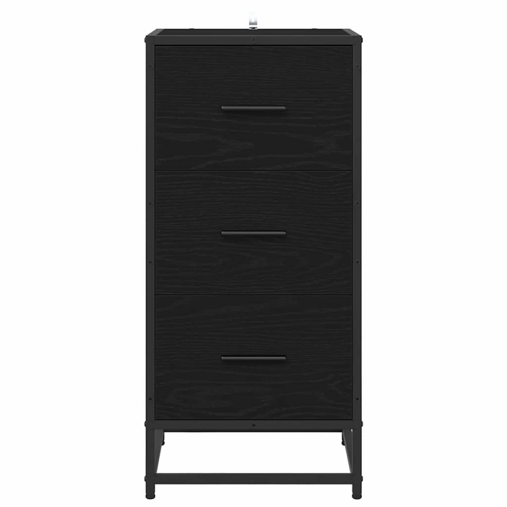Dressoir Zwart Eiken 35,5 x 35 x 76 cm is nu te koop bij PeponiXL, paradijselijk wonen!