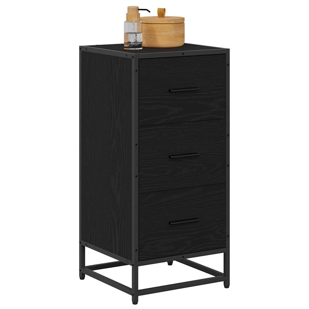 Dressoir Zwart Eiken 35,5 x 35 x 76 cm is nu te koop bij PeponiXL, paradijselijk wonen!