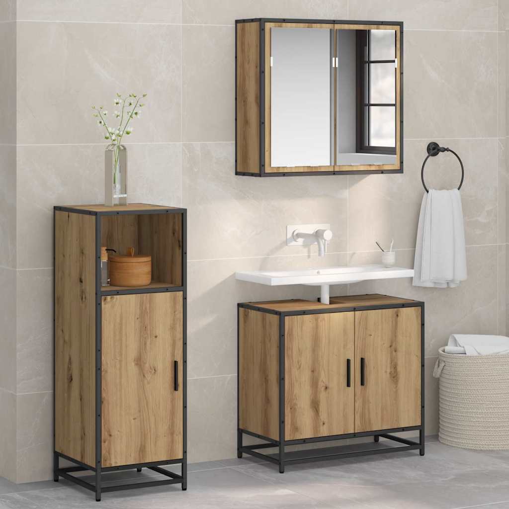 Badkamermeubelset Artisan Eiken 35 x 37,5 x 100 cm Bewerkt hout is nu te koop bij PeponiXL, paradijselijk wonen!