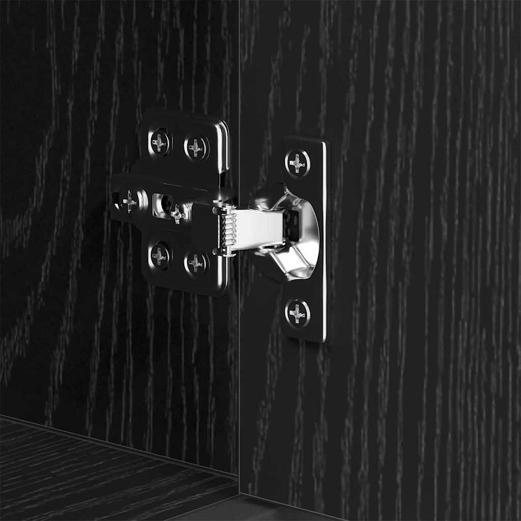 Badkamermeubelset Zwart Eiken 35 x 37,5 x 100 cm Bewerkt hout is nu te koop bij PeponiXL, paradijselijk wonen!