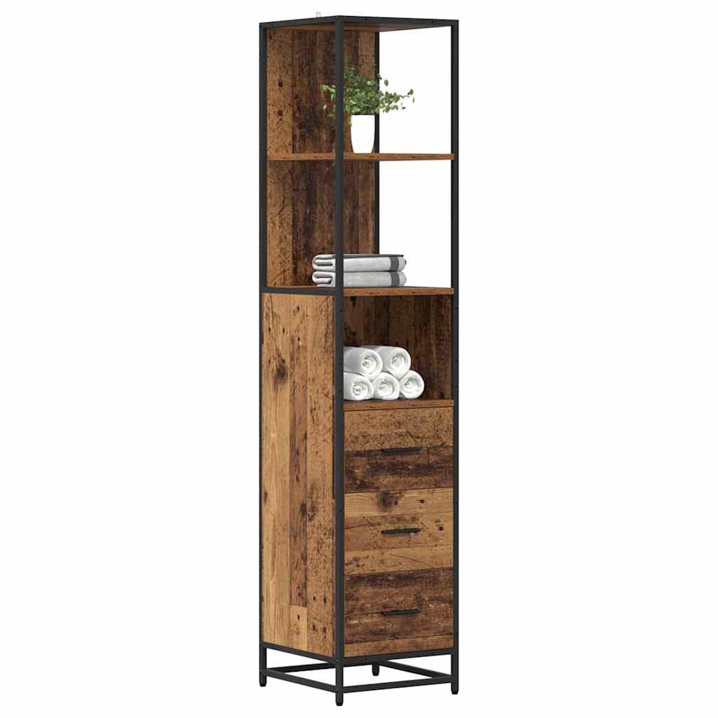Badkamermeubelset Oud Hout 35 x 37,5 x 166 cm Bewerkt hout is nu te koop bij PeponiXL, paradijselijk wonen!