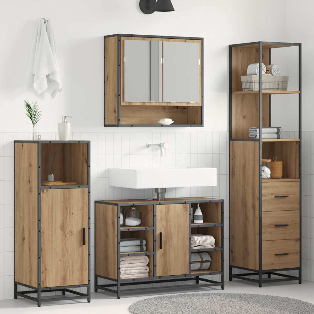 Badkamermeubelset Artisan Eiken 35 x 37,5 x 166 cm Bewerkt hout is nu te koop bij PeponiXL, paradijselijk wonen!