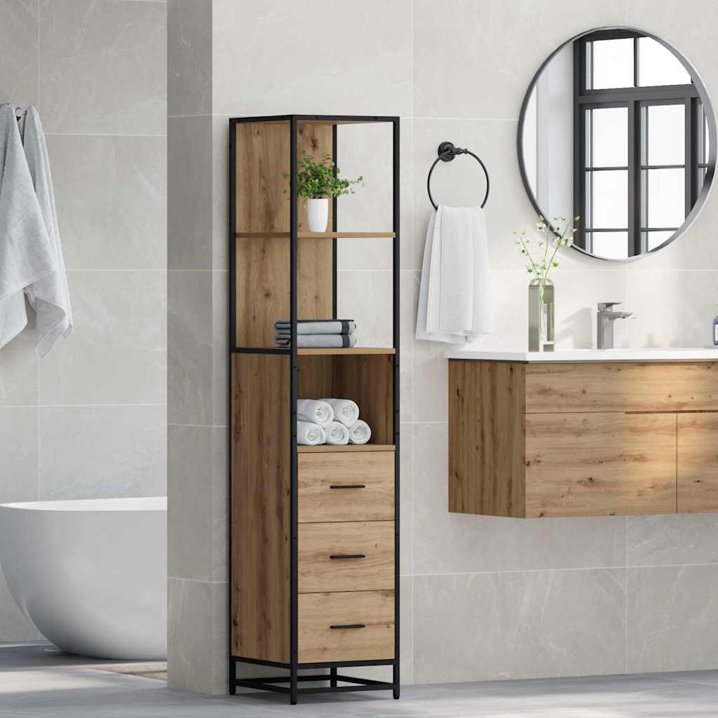 Badkamermeubelset Artisan Eiken 35 x 37,5 x 166 cm Bewerkt hout is nu te koop bij PeponiXL, paradijselijk wonen!