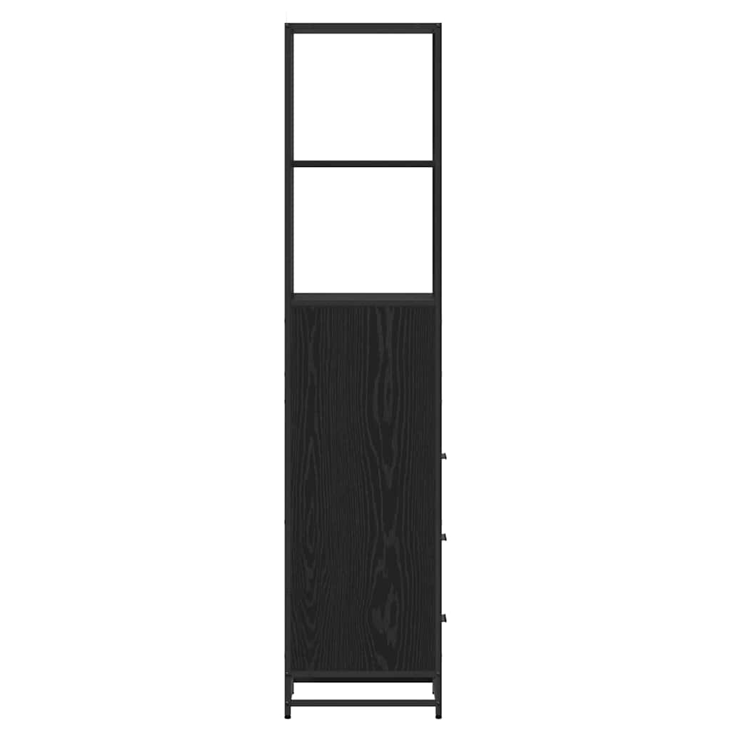 Badkamermeubelset Zwart Eiken 35 x 37,5 x 166 cm Bewerkt hout is nu te koop bij PeponiXL, paradijselijk wonen!