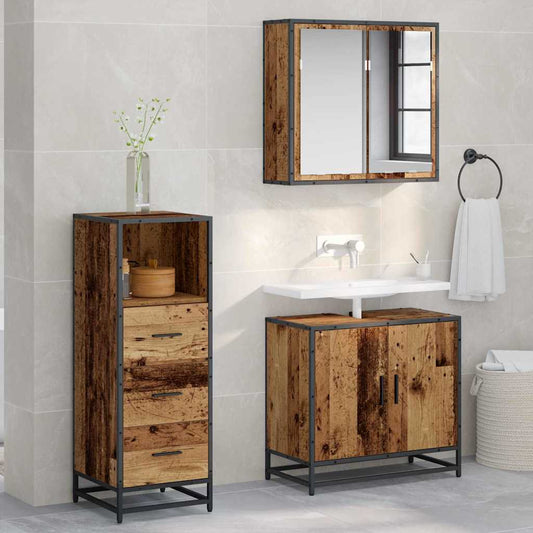 Badkamermeubelset Oud Hout 35 x 37,5 x 100 cm Bewerkt hout is nu te koop bij PeponiXL, paradijselijk wonen!