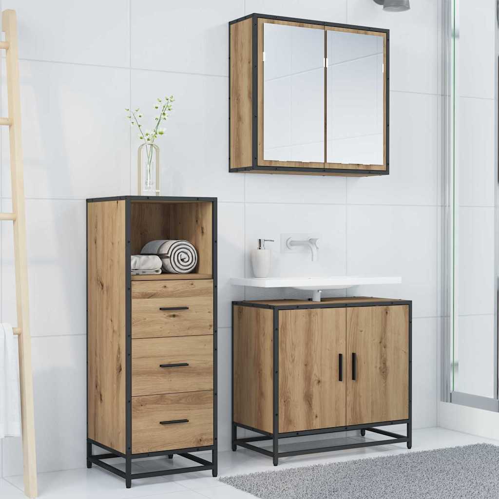 Badkamermeubelset Artisan Eiken 35 x 37,5 x 100 cm Bewerkt hout is nu te koop bij PeponiXL, paradijselijk wonen!