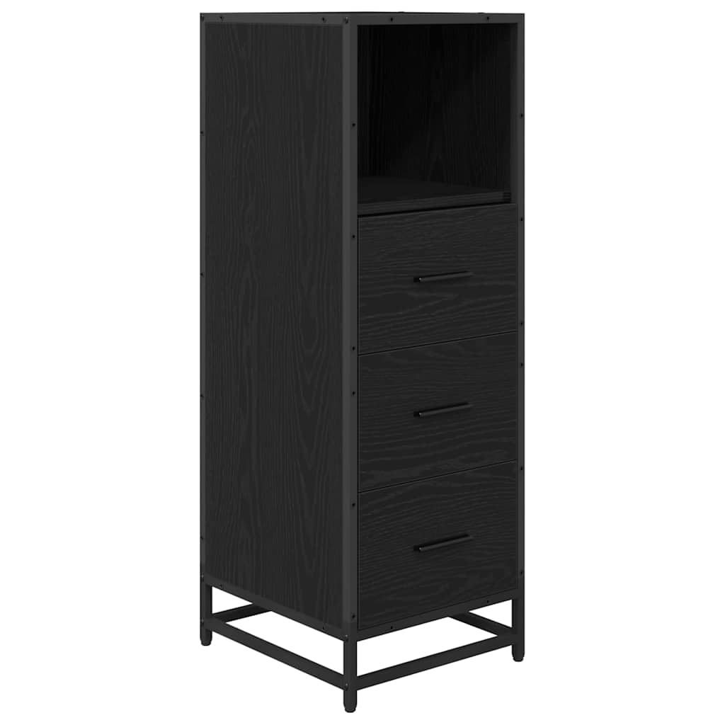 Badkamermeubelset Zwart Eiken 35 x 37,5 x 100 cm Bewerkt hout is nu te koop bij PeponiXL, paradijselijk wonen!