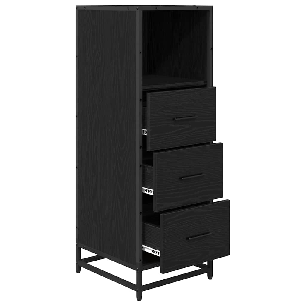 Badkamermeubelset Zwart Eiken 35 x 37,5 x 100 cm Bewerkt hout is nu te koop bij PeponiXL, paradijselijk wonen!