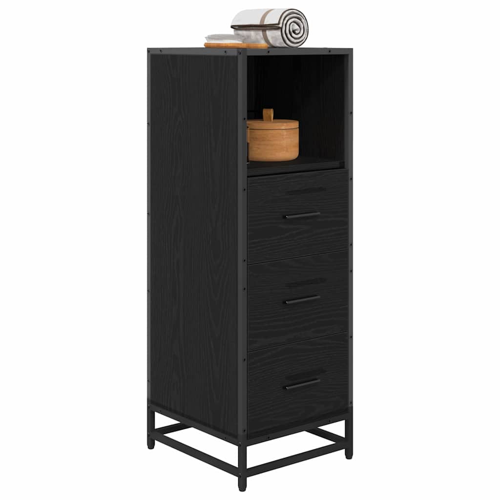 Badkamermeubelset Zwart Eiken 35 x 37,5 x 100 cm Bewerkt hout is nu te koop bij PeponiXL, paradijselijk wonen!