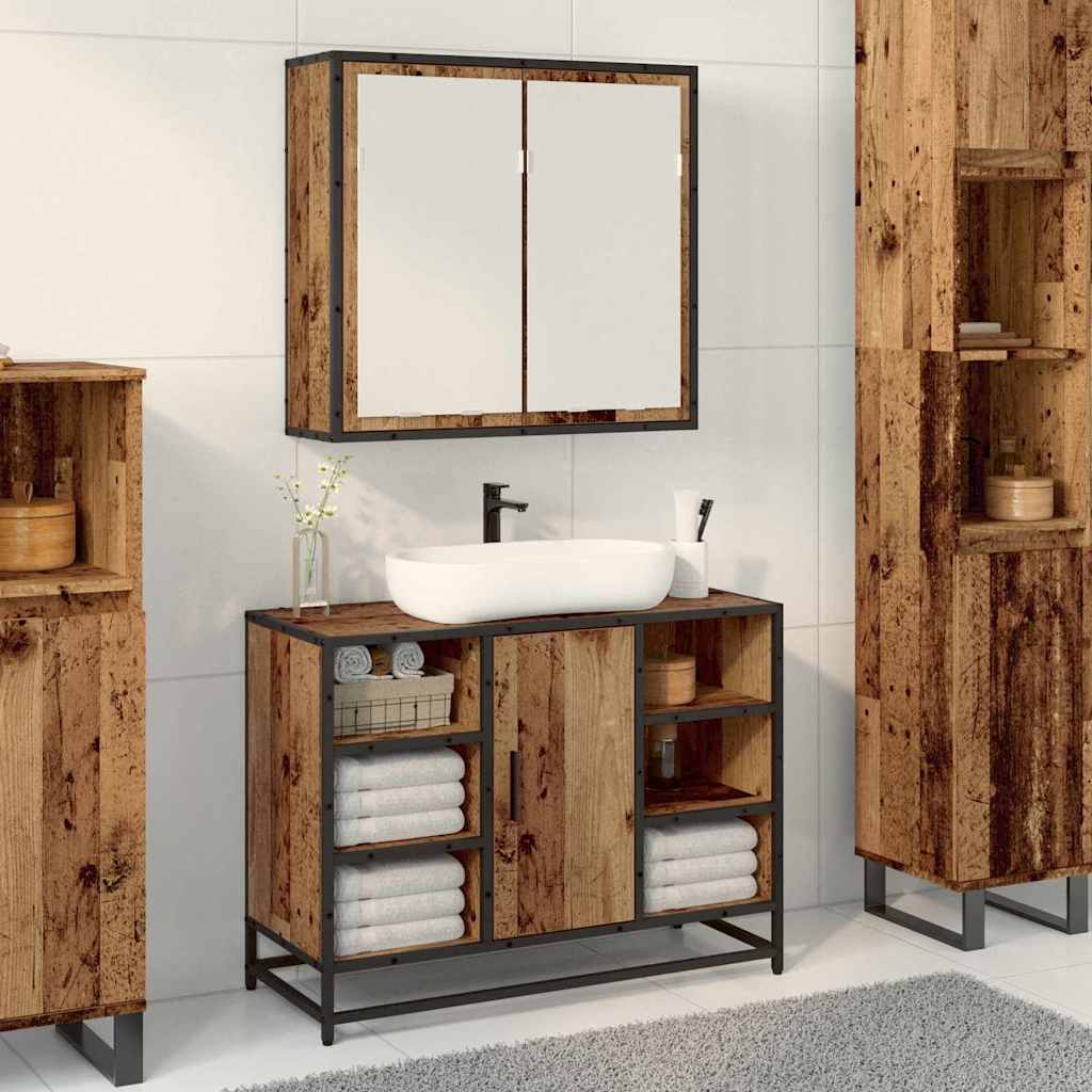 Wandplank met plank Wandgemonteerd Oudhout 65 x 20 x 60 cm is nu te koop bij PeponiXL, paradijselijk wonen!