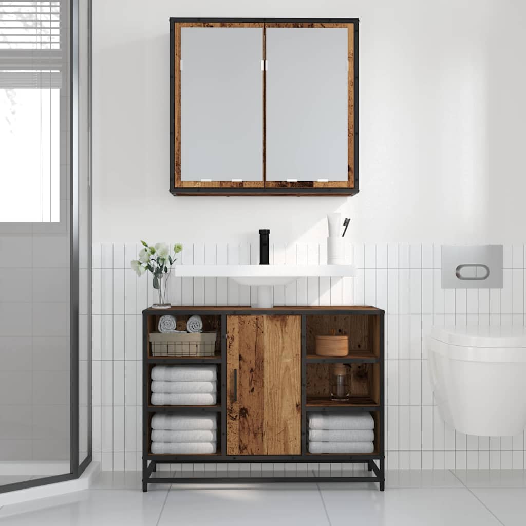 Wandplank met plank Wandgemonteerd Oudhout 65 x 20 x 60 cm is nu te koop bij PeponiXL, paradijselijk wonen!