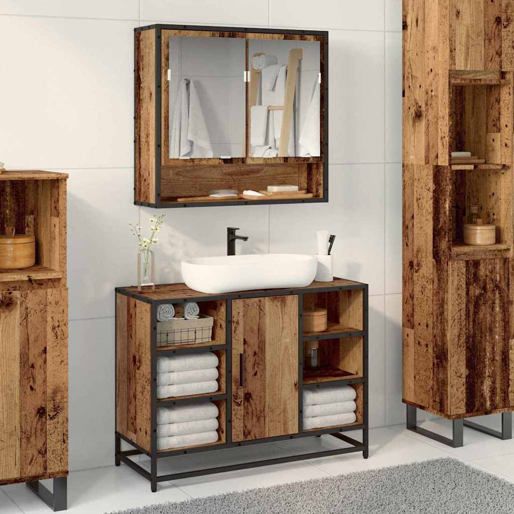 Wandplank met plank Wandgemonteerd Oudhout 65 x 20 x 60 cm is nu te koop bij PeponiXL, paradijselijk wonen!