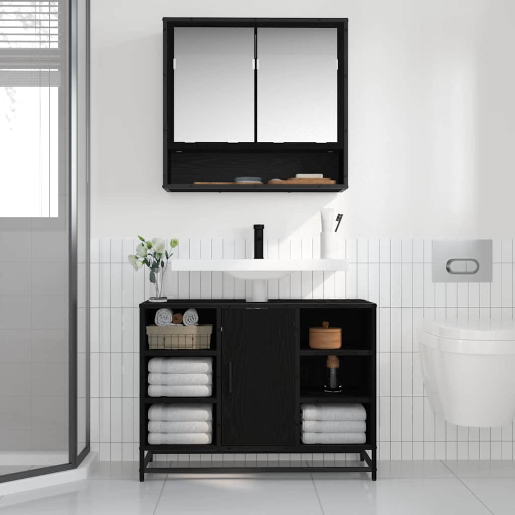 Wandplank met plank Wandgemonteerd Zwart Eiken 65 x 20 x 60 cm is nu te koop bij PeponiXL, paradijselijk wonen!