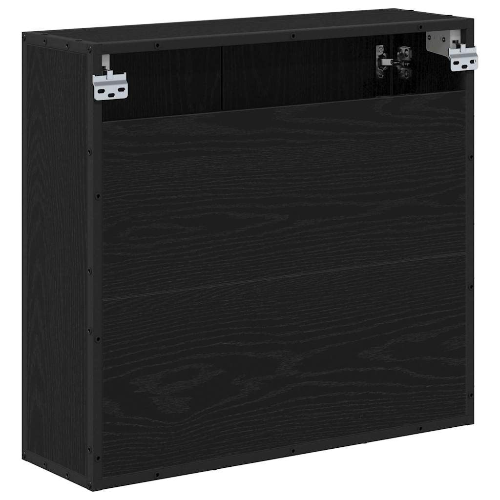 Wandplank met plank Wandgemonteerd Zwart Eiken 65 x 20 x 60 cm is nu te koop bij PeponiXL, paradijselijk wonen!