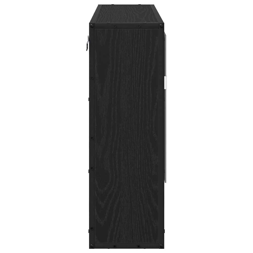 Wandplank met plank Wandgemonteerd Zwart Eiken 65 x 20 x 60 cm is nu te koop bij PeponiXL, paradijselijk wonen!