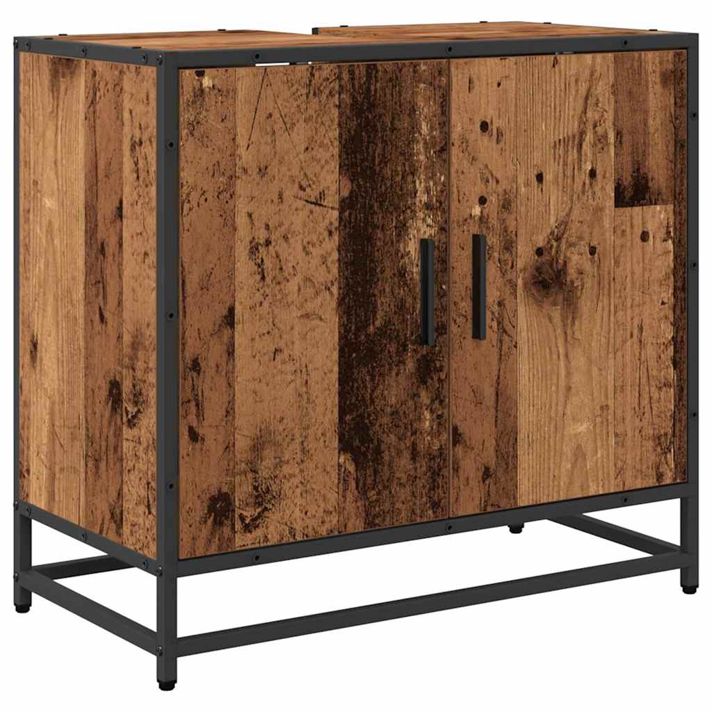 Badkamer wastafelkast Oud Hout 65 x 33 x 60 cm Bewerkt hout is nu te koop bij PeponiXL, paradijselijk wonen!