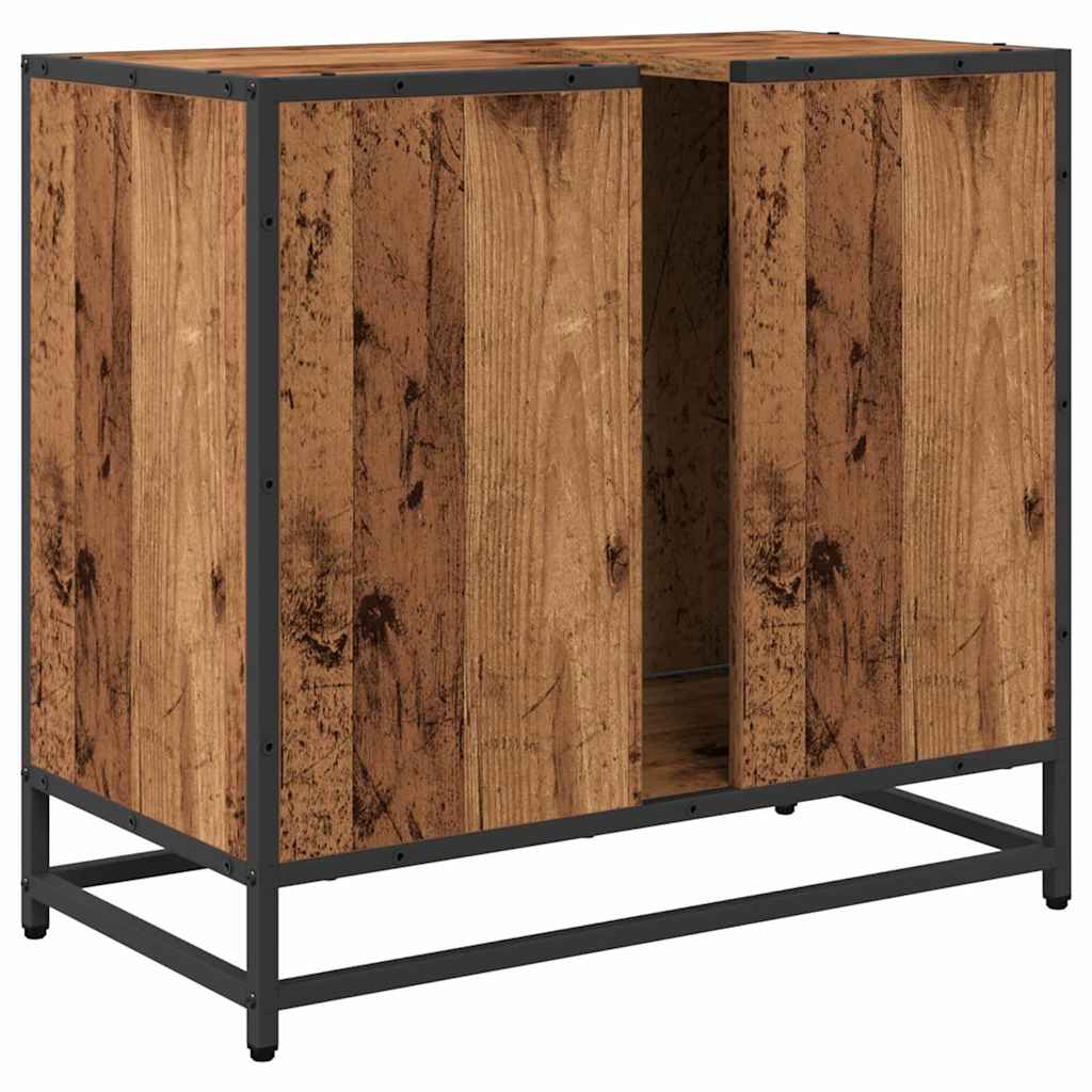 Badkamer wastafelkast Oud Hout 65 x 33 x 60 cm Bewerkt hout is nu te koop bij PeponiXL, paradijselijk wonen!