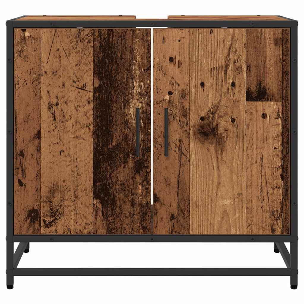 Badkamer wastafelkast Oud Hout 65 x 33 x 60 cm Bewerkt hout is nu te koop bij PeponiXL, paradijselijk wonen!