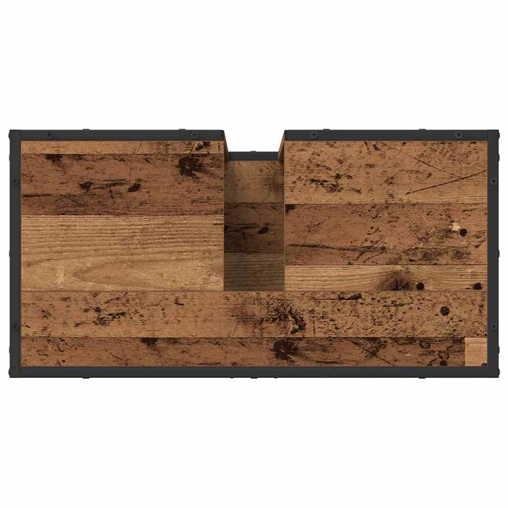 Badkamer wastafelkast Oud Hout 65 x 33 x 60 cm Bewerkt hout is nu te koop bij PeponiXL, paradijselijk wonen!