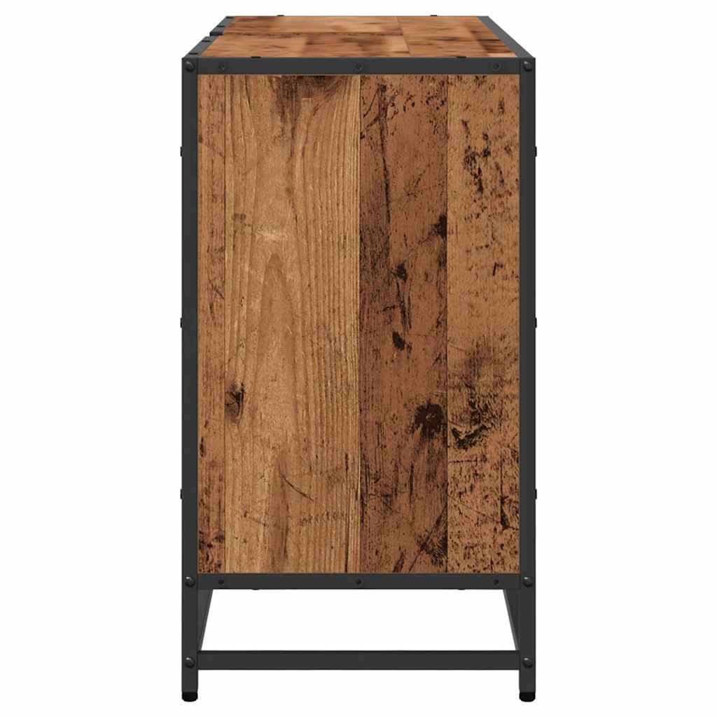 Badkamerkast met opslag Oud Hout 90 x 33 x 60 cm Bewerkt hout is nu te koop bij PeponiXL, paradijselijk wonen!