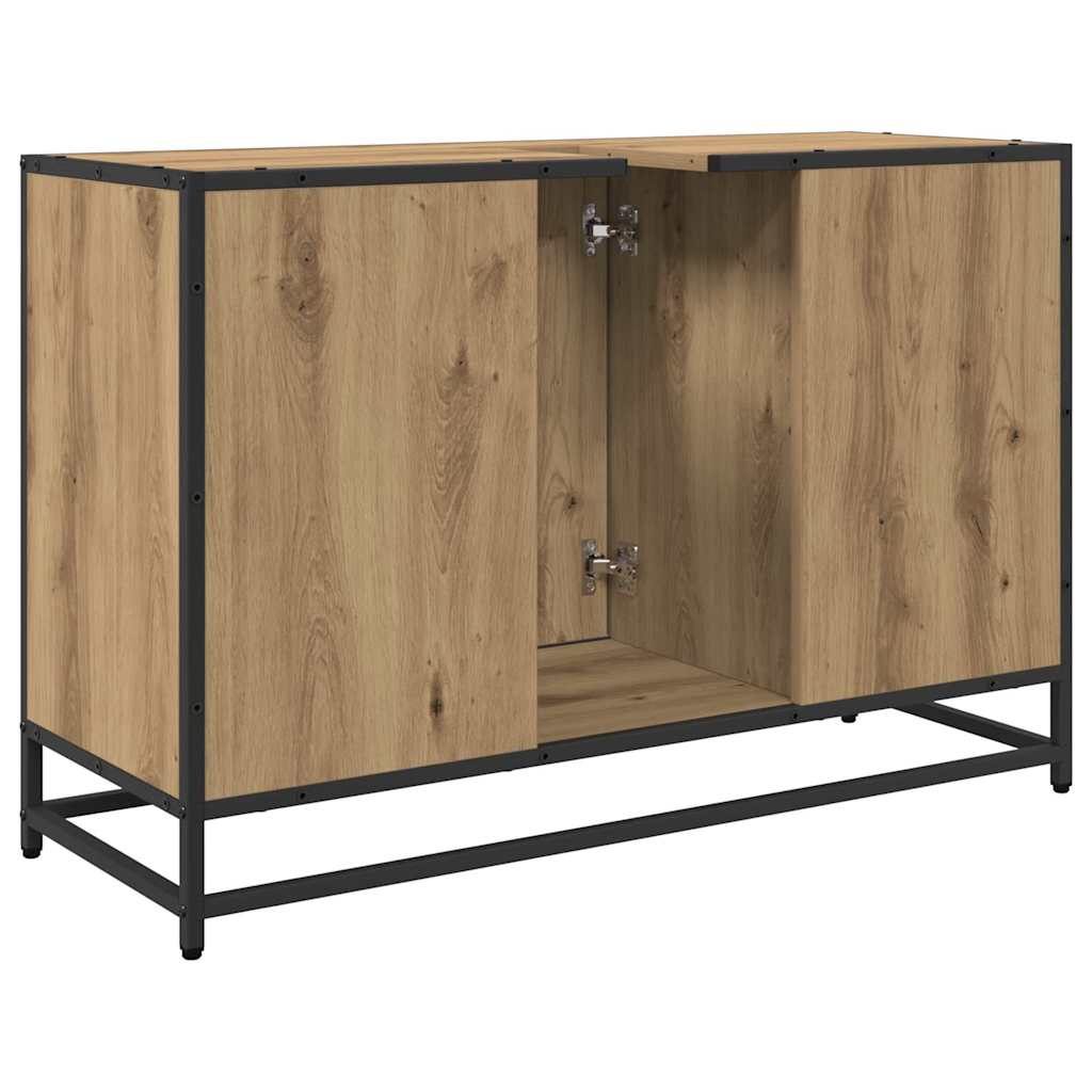 Badkamerkast Artisan Eiken 90 x 33 x 60 cm Bewerkt hout is nu te koop bij PeponiXL, paradijselijk wonen!