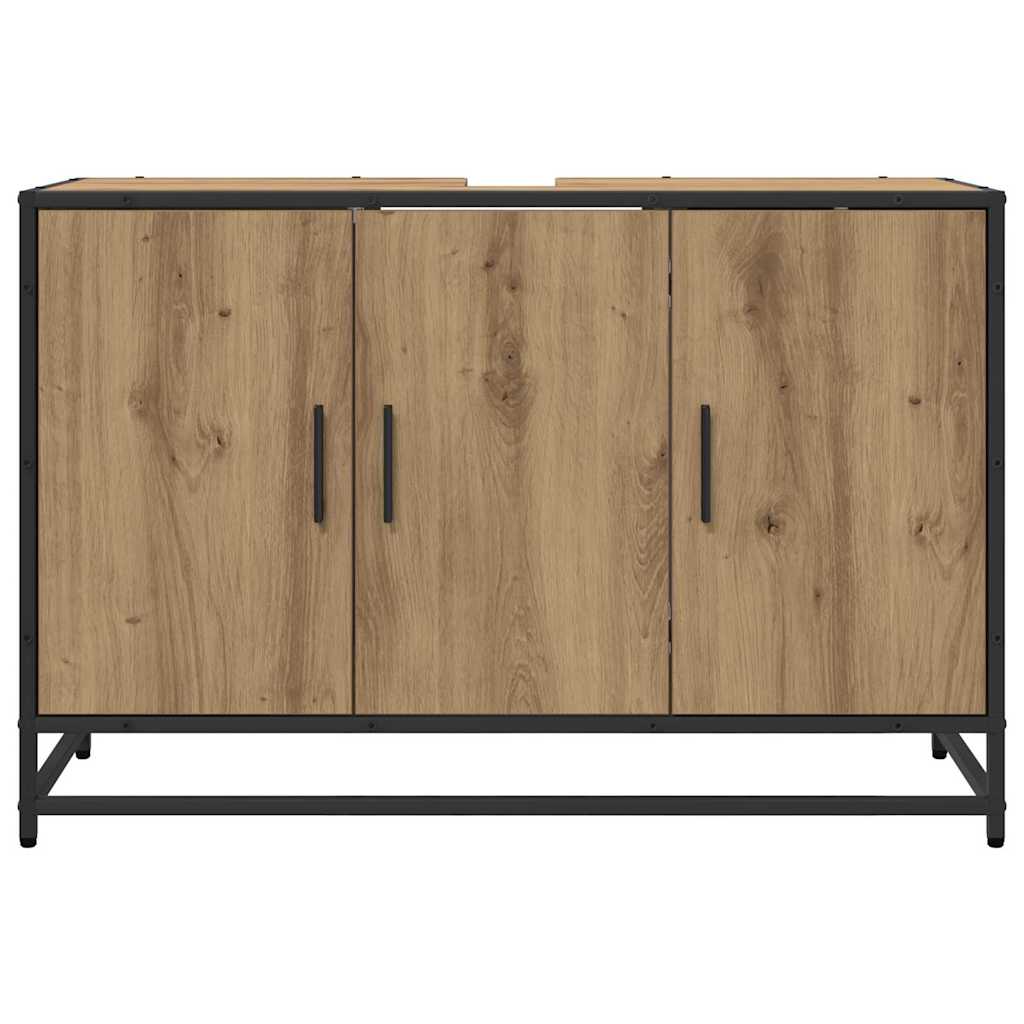 Badkamerkast Artisan Eiken 90 x 33 x 60 cm Bewerkt hout is nu te koop bij PeponiXL, paradijselijk wonen!