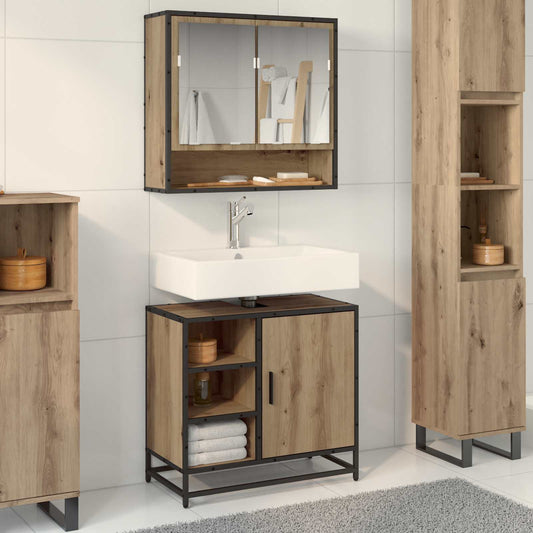 Badkamerkast Artisan Eiken 65 x 33 x 60 cm Bewerkt hout is nu te koop bij PeponiXL, paradijselijk wonen!