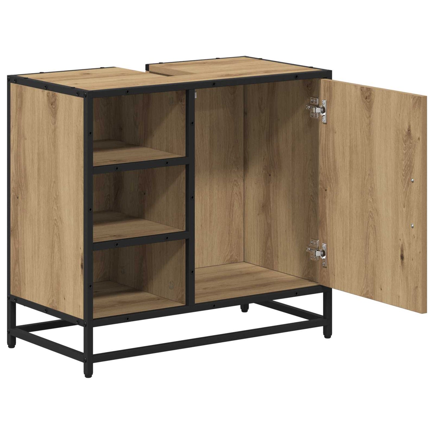 Badkamerkast Artisan Eiken 65 x 33 x 60 cm Bewerkt hout is nu te koop bij PeponiXL, paradijselijk wonen!