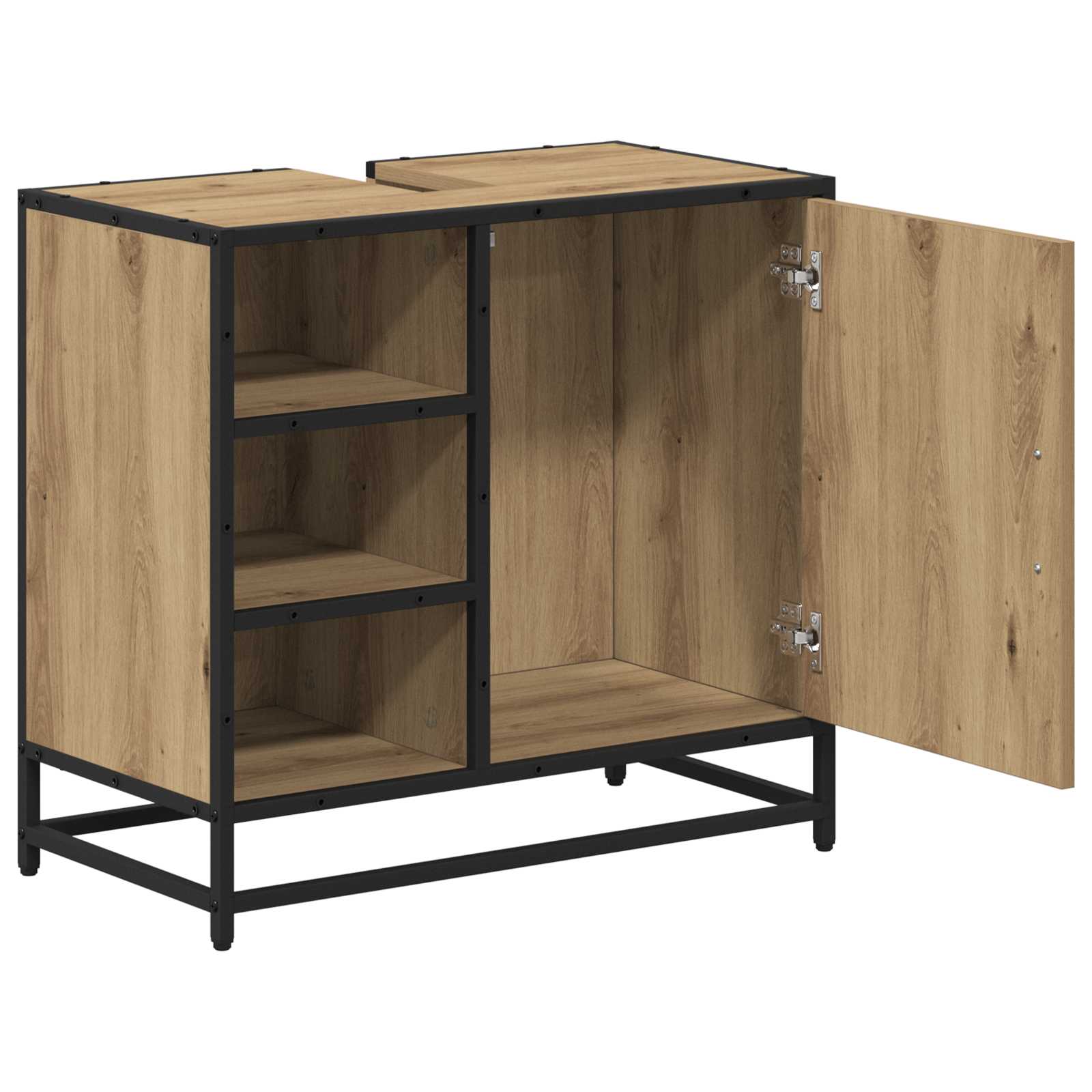 Badkamerkast Artisan Eiken 65 x 33 x 60 cm Bewerkt hout is nu te koop bij PeponiXL, paradijselijk wonen!