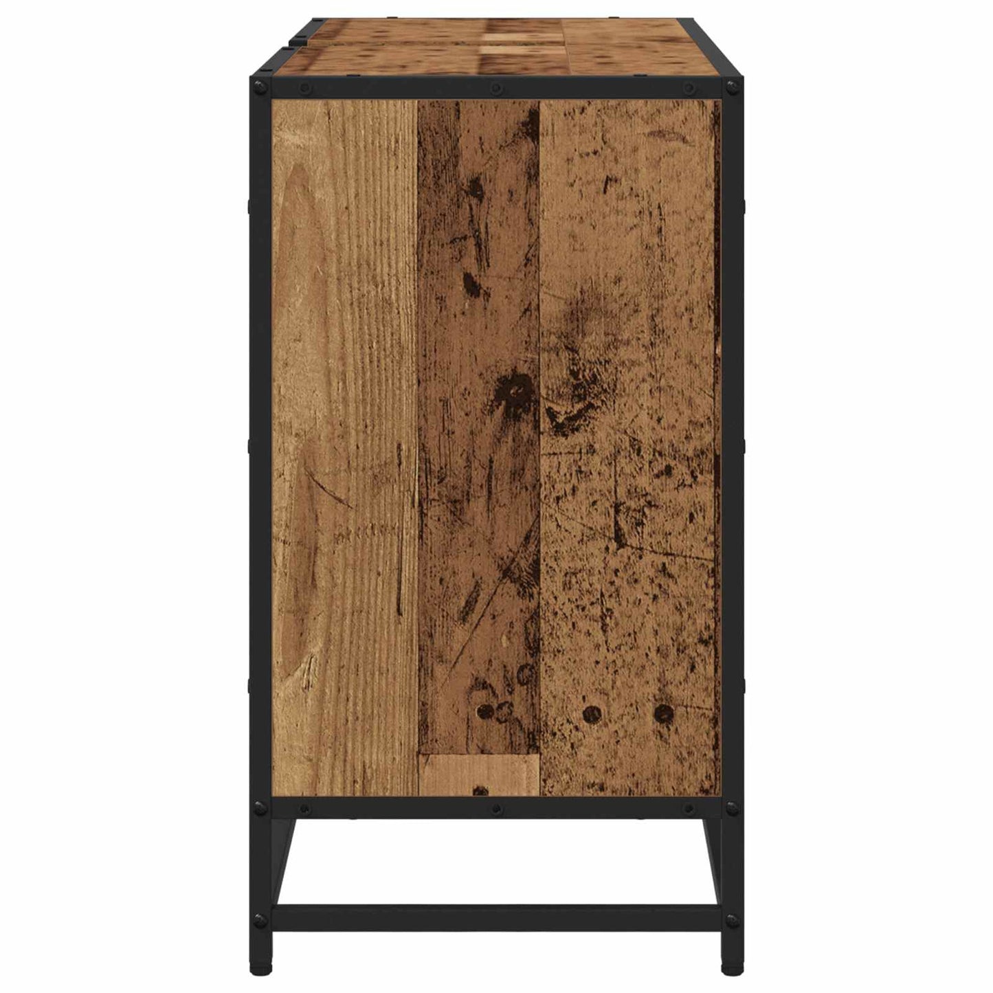 Badkamerkast met plank Oud Hout 80 x 33 x 60 cm Bewerkt hout is nu te koop bij PeponiXL, paradijselijk wonen!
