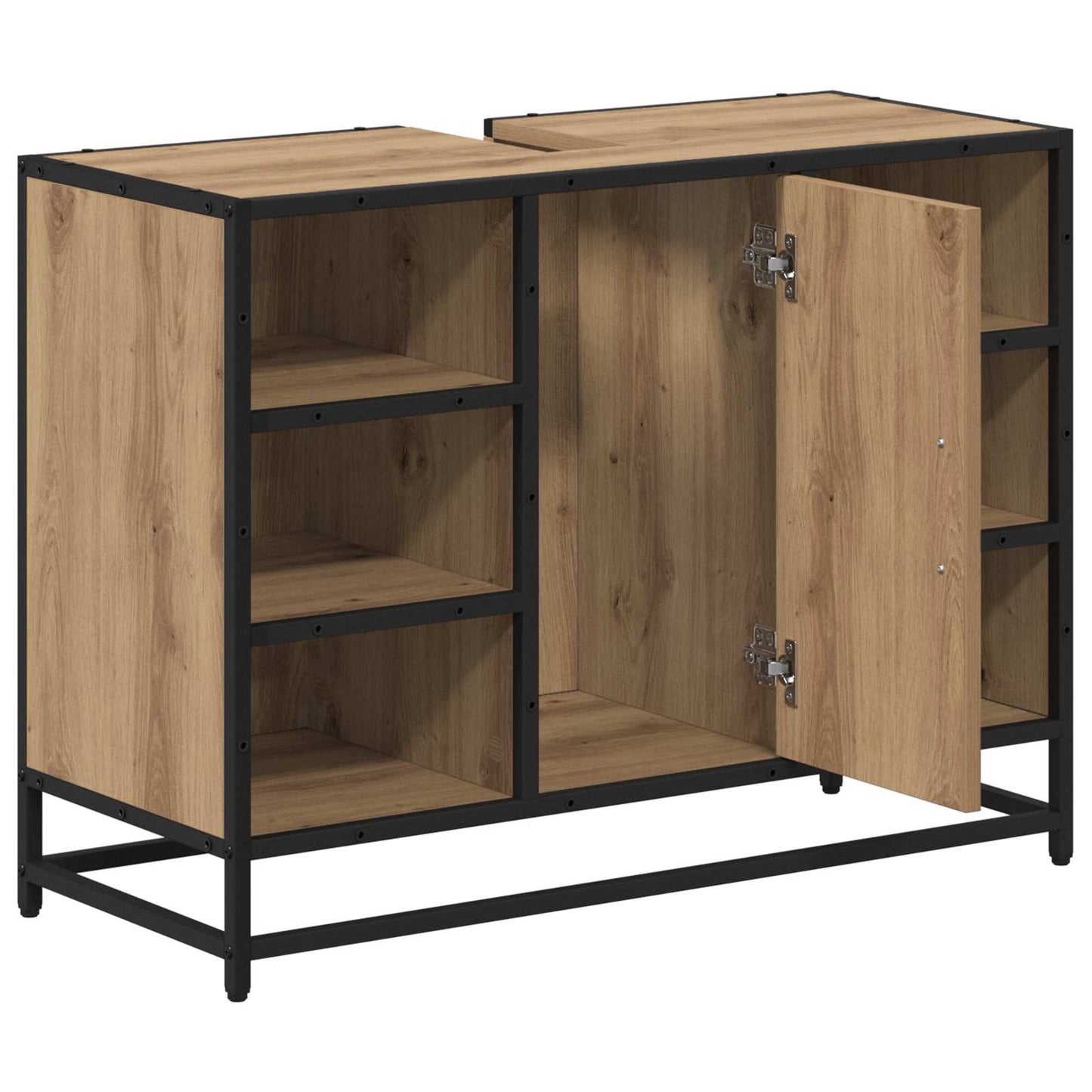 Badkamerkast Artisan Eiken 80 x 33 x 60 cm Bewerkt hout is nu te koop bij PeponiXL, paradijselijk wonen!