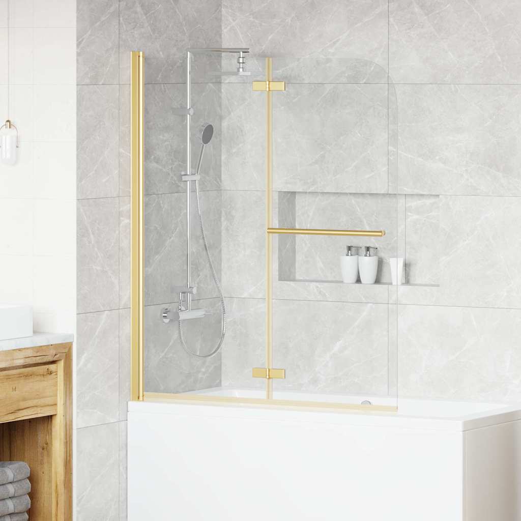 Douche Omhulsel Goud 120 x 140 cm ESG-glas en aluminium is nu te koop bij PeponiXL, paradijselijk wonen!
