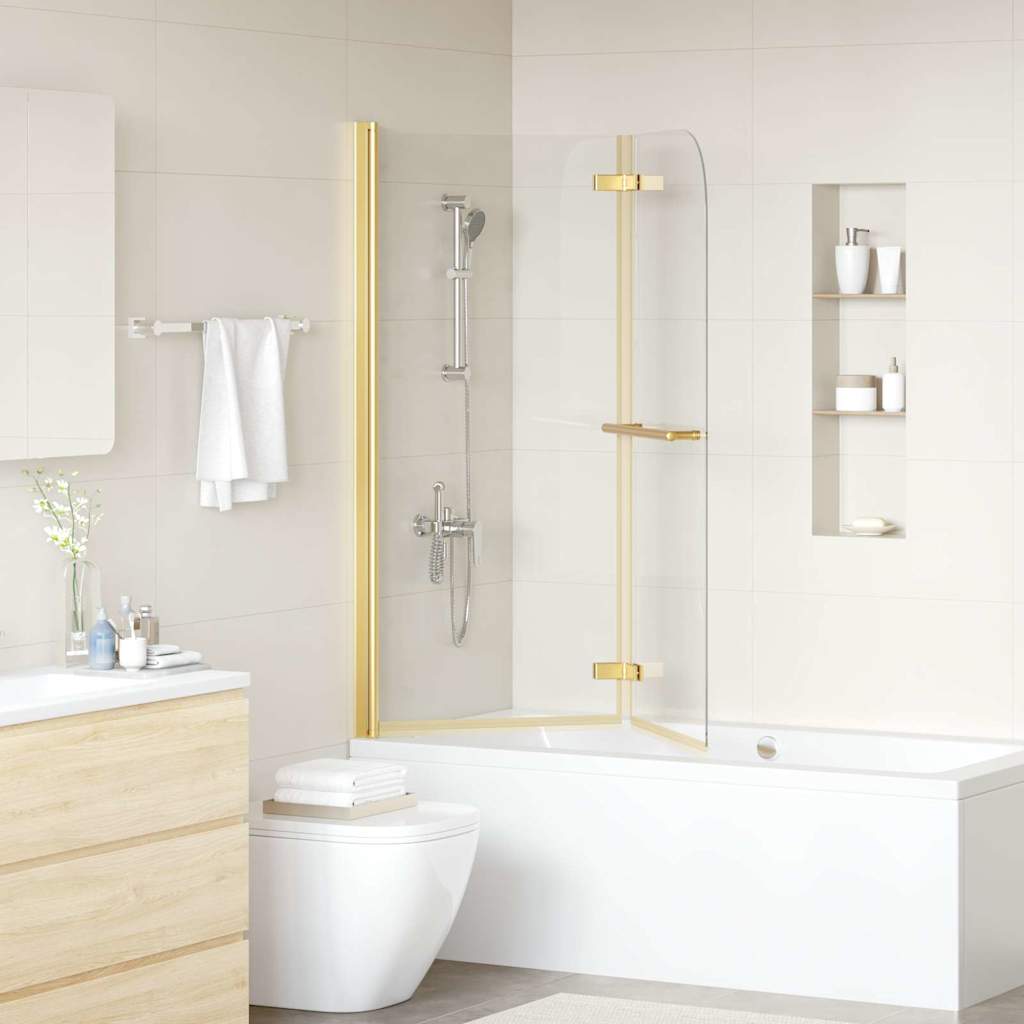 Douche Omhulsel Goud 120 x 140 cm ESG-glas en aluminium is nu te koop bij PeponiXL, paradijselijk wonen!