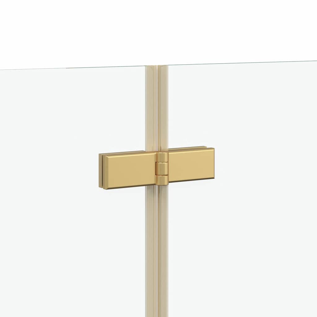 Douche Omhulsel Goud 130 x 138 cm ESG-glas en aluminium is nu te koop bij PeponiXL, paradijselijk wonen!