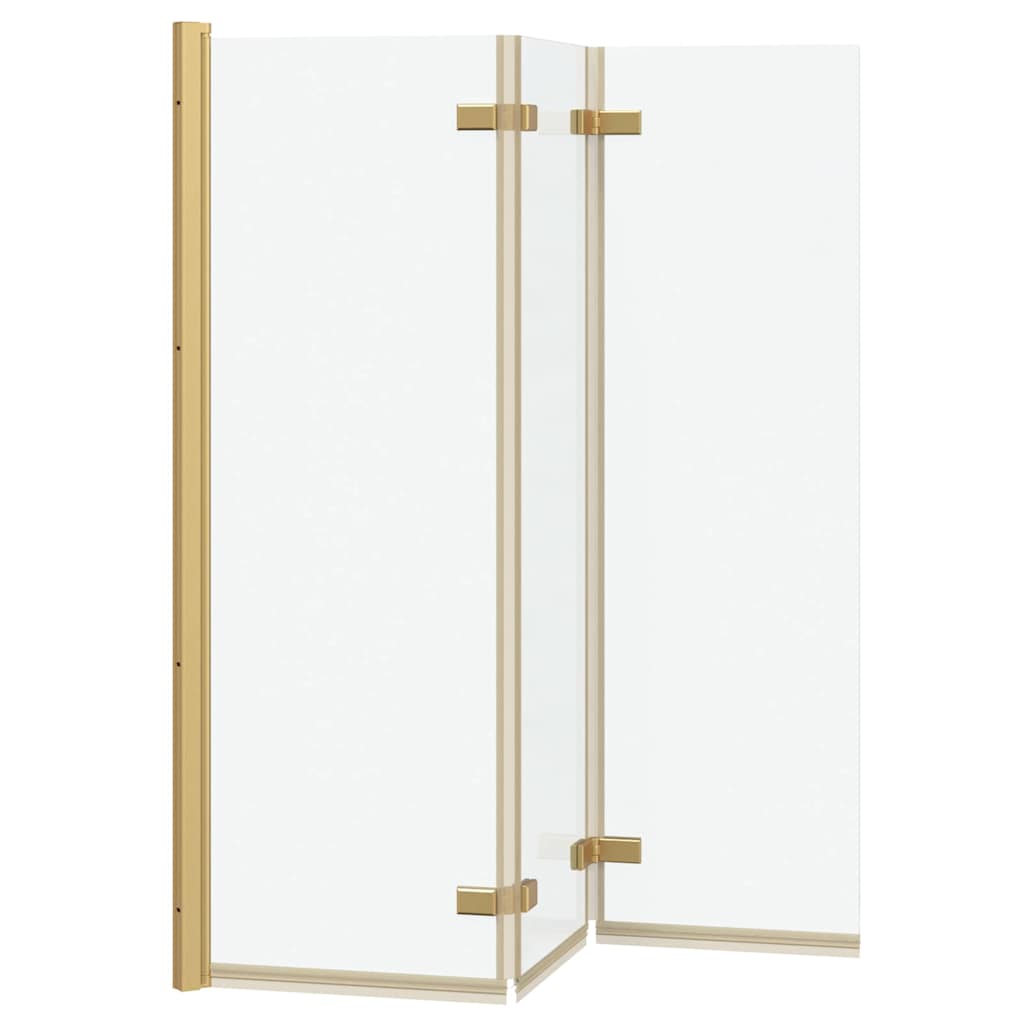 Douche Omhulsel Goud 130 x 138 cm ESG-glas en aluminium is nu te koop bij PeponiXL, paradijselijk wonen!
