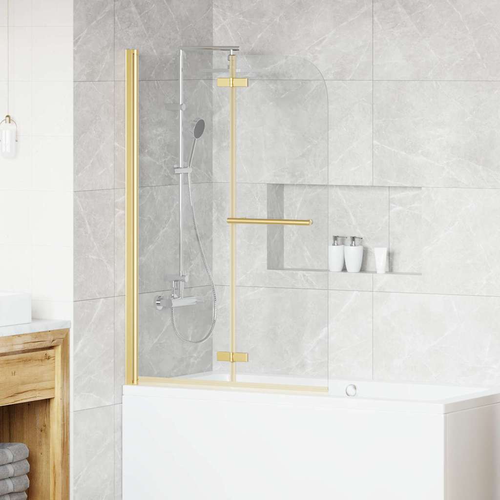 Douche Omhulsel Goud 95 x 140 cm ESG-glas en aluminium is nu te koop bij PeponiXL, paradijselijk wonen!