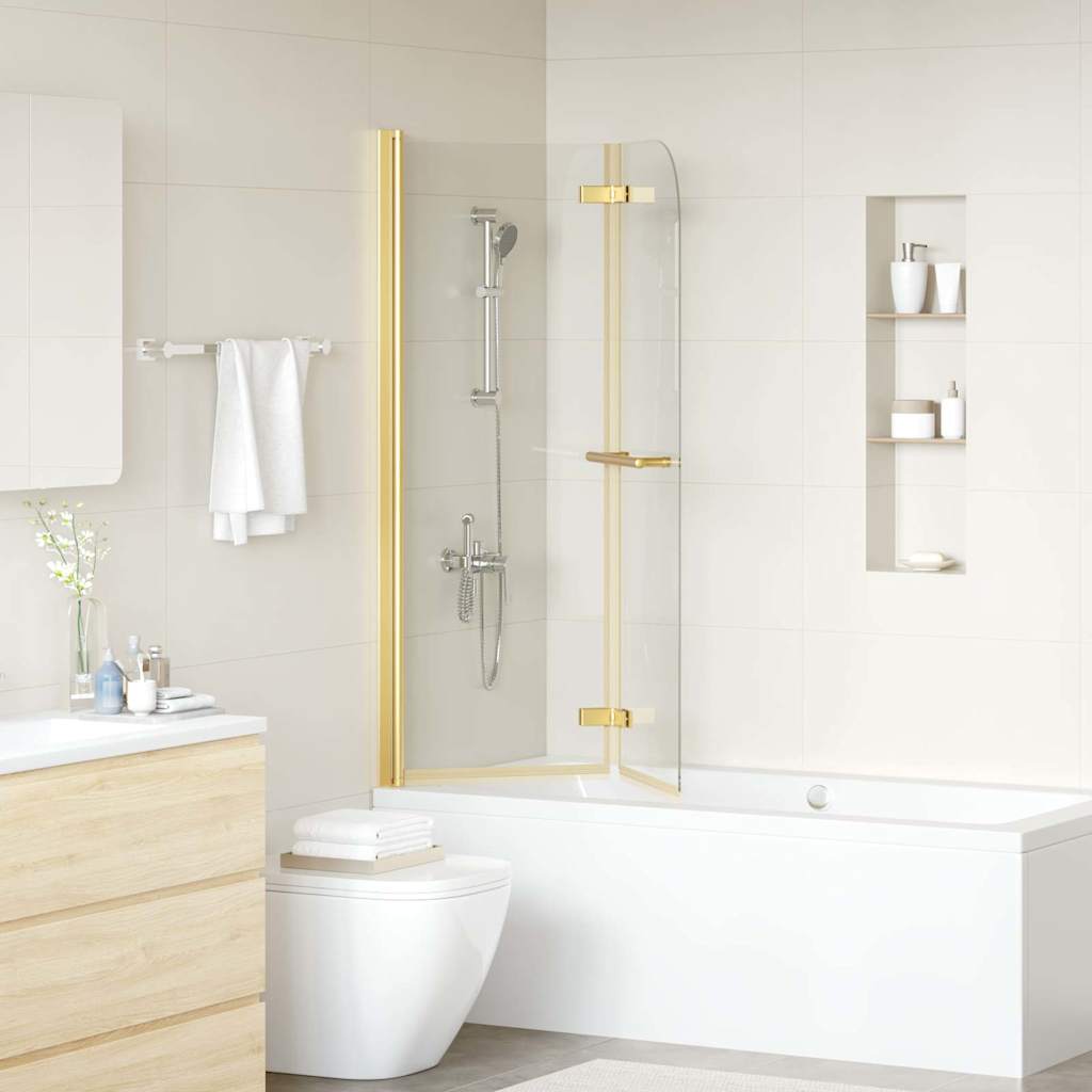 Douche Omhulsel Goud 95 x 140 cm ESG-glas en aluminium is nu te koop bij PeponiXL, paradijselijk wonen!