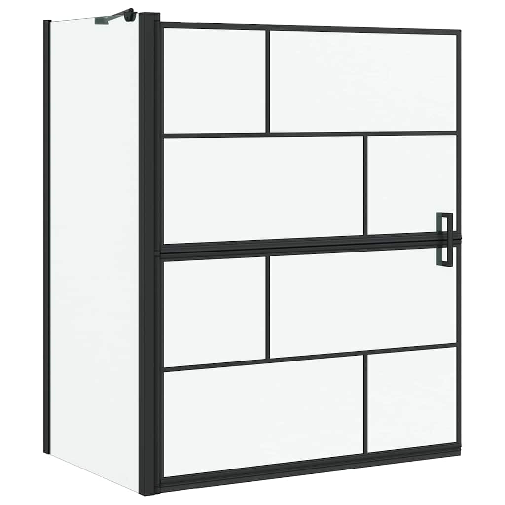 Bad Douchescreen Zwart en transparant 116 x 68 x 128 cm is nu te koop bij PeponiXL, paradijselijk wonen!