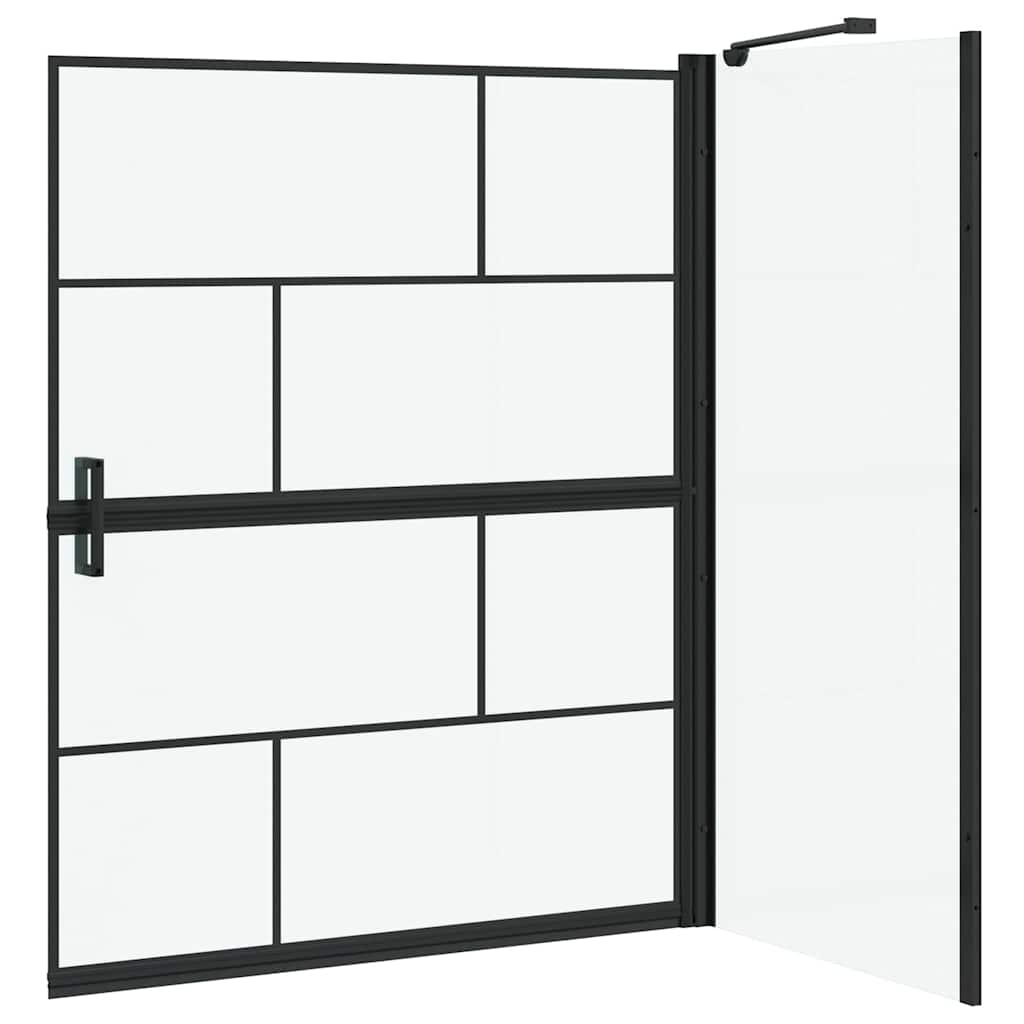 Bad Douchescreen Zwart en transparant 116 x 68 x 128 cm is nu te koop bij PeponiXL, paradijselijk wonen!