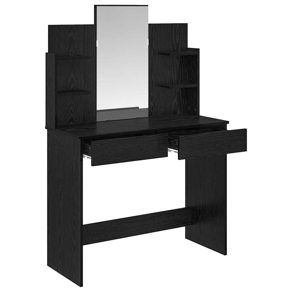 Kleedtafel met Spiegel met lade Zwart Eiken 96 x 39 x 142 cm is nu te koop bij PeponiXL, paradijselijk wonen!